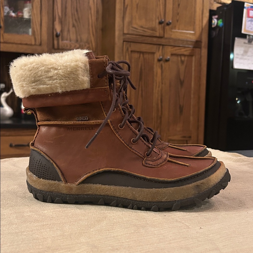 Merrell Tremblant Mid Polar WP Winter Brown‎ Leather Women's Boots size 7